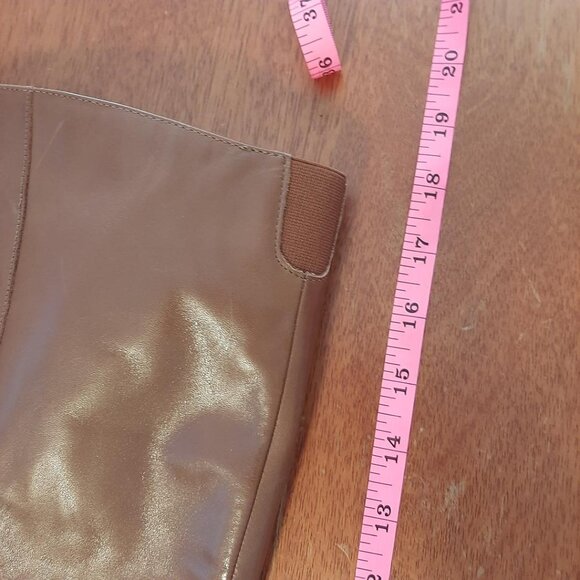 NEW ! Naturalizer Henny Women Leather Wide Calf Knee-High Pump Tan Size 7 - Picture 5 of 7
